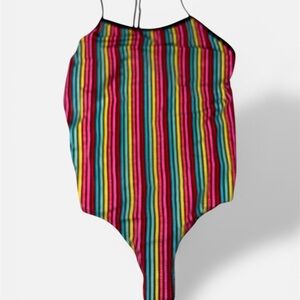 Juniors Wonder Nation Multicolor Striped Body/Swim suit 14-6